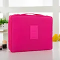 Borsa da toilette fucsia spessa con manico portatile e scomparto a due strati - Taglia L / Rosso rosa