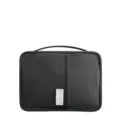 Large capacity travel passport organizer and document storage pouch in black color - L / Low-profile Black