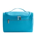 Waterproof blue Oxford cloth travel toiletry bag with top handle and multiple zippers - M / Lake Blue
