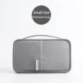 Compact grey waterproof Oxford cloth travel passport and document organizer bag - S / Premium Grey
