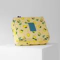 Gelbe Kulturtasche mit Zitronenmuster, tragbare und wasserfeste Kosmetiktasche - L / Gelbe Zitrone