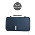Small navy blue waterproof Oxford fabric travel passport and document organizer bag - S / Navy Blue