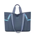 Leichte große dunkelblaue karierte Reisetasche für Sport Fitness und Fitnessstudio - Grau