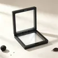Boîte de présentation de bijoux flottante haut de gamme en film PE noir et carré transparent - 7*7*2cm / Noir