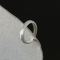 Elegant adjustable S925 sterling silver ring with a minimalist matte brushed finish - Matte Brushed Minimalist Style (J3286)