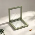 Green PE film floating jewelry display box for rings and earrings, anti-oxidation storage. - Green