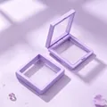 Lavender purple macaron PE film floating jewelry box with transparent film for earrings - Purple