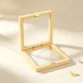 Elegant creamy yellow Macaron PE film suspension jewelry storage box for earring display - Yellow