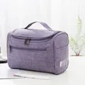 Große tragbare Kulturtasche aus violettem Stoff für Geschäftsreisen und Organisation - Lila