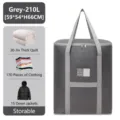 Große 210L graue Oxford-Stoff Aufbewahrungstasche für Bettdecken und Kleidung, 59x54x66cm - Extragroß (137L) / Grau