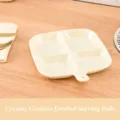 Cream-colored 4-compartment divided storage tray for kitchen ingredients and condiments - 1 Piece / Cream