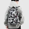 Durable large camouflage Oxford cloth backpack for men, waterproof and lightweight design - Black