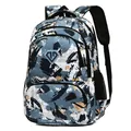 Waterproof camouflage laptop backpack with large capacity and durable oxford fabric. - Blue