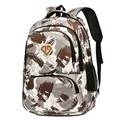 Camouflage print waterproof Oxford cloth backpack with large capacity for travel and business - Brown