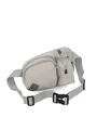 Korean style light grey sports crossbody fanny pack with drawstring pocket for girls - Off White / One Size