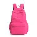 Modischer leuchtend rosa leichter Nylon-Reiserucksack mit mehreren Fächern für Damen - Fuchsia / Einheitsgröße