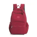 Klassischer weinroter Nylon-Rucksack für Damen, leichter Outdoor-Reiserucksack für den Alltag - Rot / Einheitsgröße
