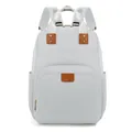 Elegante mochila pañalera multifuncional de gran capacidad en color gris claro - Talla única / Gris