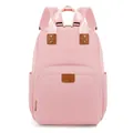 Mochila pañalera multifuncional de gran capacidad en elegante tela rosa resistente al agua - Talla única / Rosa