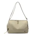 Versatile minimalist beige fitness gym bag with shoe compartment and adjustable shoulder strap - Oatmeal Khaki