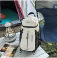 Mochila ligera beige de rejilla resistente al agua para acampada y senderismo al aire libre - Talla única / Beige