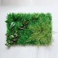 Detailopname van kunstplantenwand met een mix van synthetische groene bladeren - Stijl 5