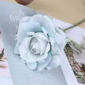 Fiore di rosa blu artificiale per decorazione domestica matrimonio composizione floreale - Azzurro