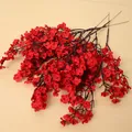 Vibrantes flores de paniculata artificiales de seda roja para decoración festiva - Rojo
