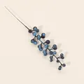Tige de baies en mousse artificielle bleu vieilli pour couronne de Noël DIY - Bicolore Noir et Bleu