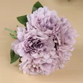 Eleganter lila-violetter künstlicher Pfingstrosenstrauß mit 5 Köpfen für Hochzeiten - Lila