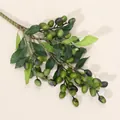 Realistische 5-vorkige kunstmatige olijftak met groene en donkere bessen voor decor - Groen