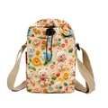 Bolso bandolera informal para botellas de agua y móvil con bonitos diseños de flores y osos - Oso Caqui