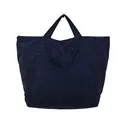 Große dunkelblaue Nylon-Einkaufstasche mit Vintage-Faltendesign für Damen im Alltag - Dunkelblau / Einheitsgröße