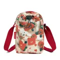 Bolso bandolera multifuncional para móvil para mujer con estampado de flores y osos - Rosa