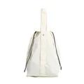 Minimalist off-white nylon drawstring shoulder bag for sports, gym and travel use - One Size / Off White
