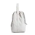 Minimalist off-white nylon drawstring tote bag and shoulder gym bag for men and women. - One Size / Gray