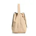 Minimalist beige nylon tote bag with drawstring closure - One Size / Khaki