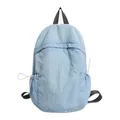 Lightweight light blue minimalist backpack with crinkle texture for travel - One Size / Blue