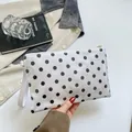 Grande borsa cosmetica bianca a pois Organizer per trucco da viaggio portatile - Taglia unica / Pois Bianchi (Bianco)