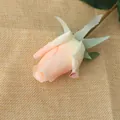 Single moisturizing artificial rose bud in pinkish-cream for home decor - Milky Pink