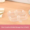 Transparent creative divided storage tray for kitchen spice prep and food serving - 1 Piece / Clear White