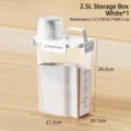 2.5L clear airtight grain storage container with white lid and measuring cup tool - 2.5L / White
