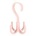 Multifunctional pink 360-degree rotating 4-claw hanger hook for closet bag storage - Light Pink