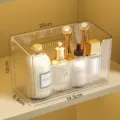 Large transparent white ribbed acrylic storage box for bathroom toiletries organization. - L / Large Transparent