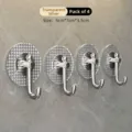 Pack of 4 light luxury transparent silver adhesive wall hooks for home organization - Set of 4 / Transparent Silver