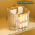 Transparent ribbed plastic bathroom storage box for cosmetics, small size. - S / Small Transparent