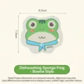 Umweltfreundlicher Cartoon-Frosch-Holzzellstoff-Spülschwamm mit niedlichem Fliege-Design - Fliege Frosch Stil / 8.5cmx7.5cm / Dunkelgrün