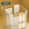 Small transparent acrylic organizer with single divider for bathroom cosmetics - Small Transparent with Divider