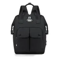Large capacity black diaper bag backpack with multi-pocket storage for fashion moms - One Size / Black