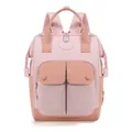 Pink and peach color-block multi-functional diaper backpack for stylish moms and babies - One Size / Pink